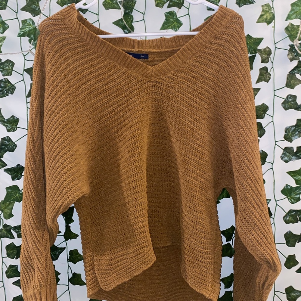 American Eagle Light Brown Knit Sweater